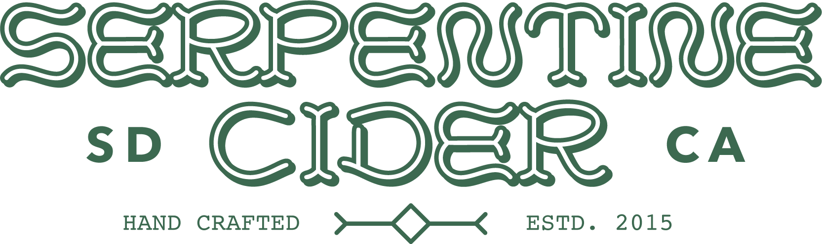 Serpentine Cider & Smokehouse logo — combining craft cider with slow-smoked BBQ.